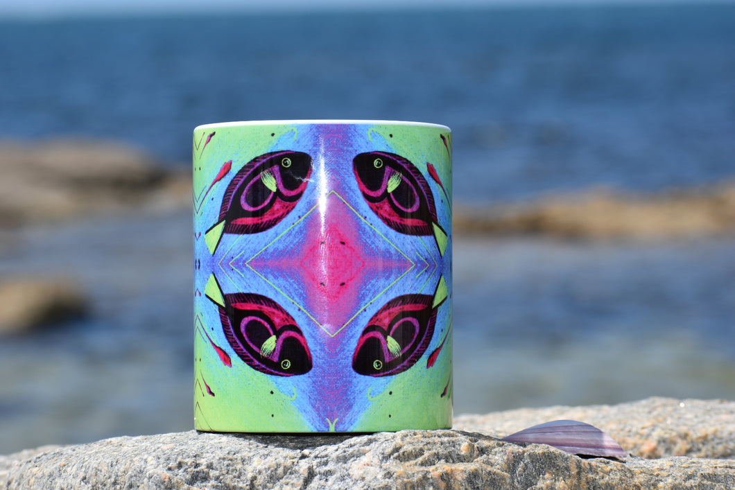 Neon Fish Art Mug