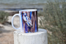 Load image into Gallery viewer, Egret- Grey and Blue Art Mug

